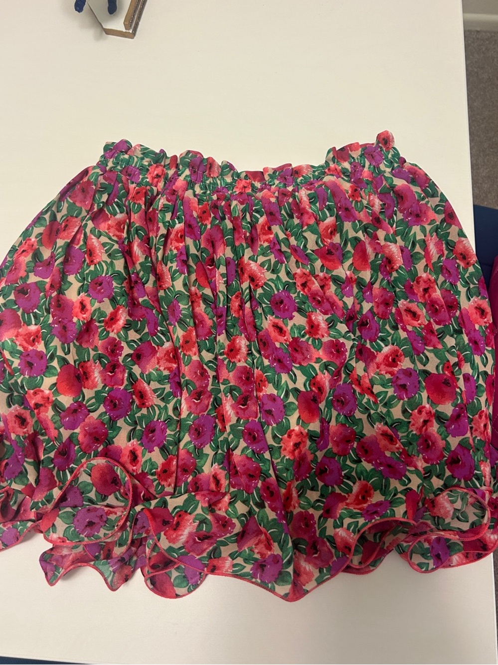 Endless Rose Pink & Purple Floral Ruffled Mini Skirt
